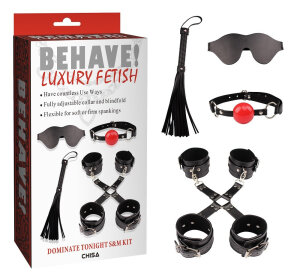 Набір БДСМ 6 предметів Chisa Behave Luxury Fetish, чорний