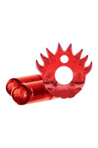 Ерекційне кільце з двома віброкулями Zero Tolerance Flame Thrower червоне, 5 см