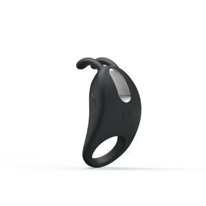 Ерекційне віброкільце Pretty Love Rabbit Vibrator з кліторальною стимуляцією, чорне