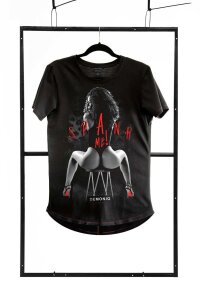 Чоловічі футболки з принтом "Spank me!" Demoniq TSHRB010 чорна, M