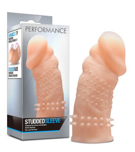 Насадка на пеніс із рельєфними шипами Blush Performance Studded Sleeve бежева