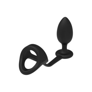 Пробка анальна з ерекційним кільцем Dream Toys Ramrod чорні