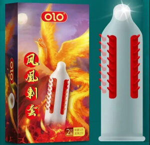 Презерватив OLO з вусиками + кулька "Phoenix Spiny condom" (у комплекті 1 презератив + 1 кулька)