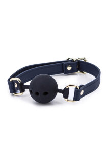 Кляп шар силіконовий NS Novelties Bondage Couture Ball, чорно-синій