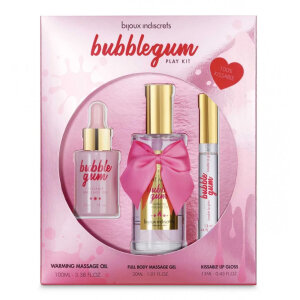 Набір Bijoux Bubblegum (масажна олія, масажний гель, блиск на губ) з ароматом жувальної гумки