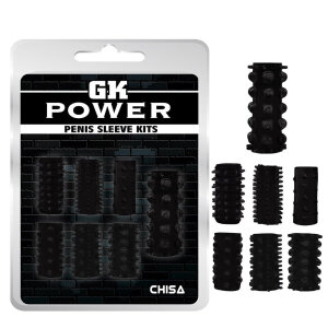 Набір рельєфних насадок для члена Chisa GK Power, чорний, 7 шт.