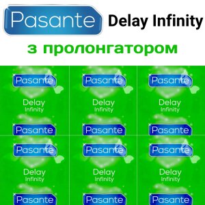 Презервативи Pasante Delay Infinity 6 штук з пролонгатором подовжуючі статевий акт