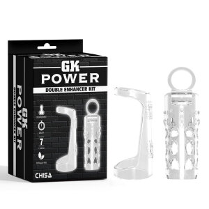 Набір рельєфних насадок на член Chisa GK Power Double Enhancer Kit із відкритою головкою