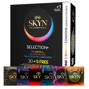 Презервативи Skyn Selection 35 шт безлатексні презервативи 6 різних видів в коробці