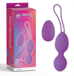 Віброяйце з пультом керування Chisa M-Mello Ridged Vibrating Bullet, фіолетовий
