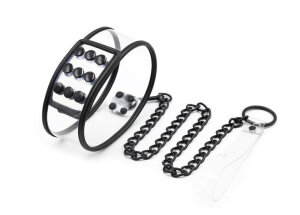 Нашийник з повідцем DS Fetish Collar with leash transparent