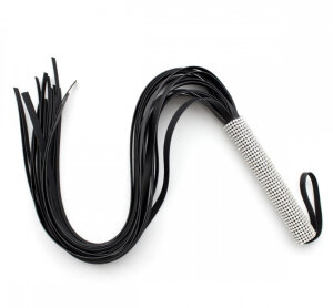 Флогер зі стразами DS Fetish Flogger diamond L black