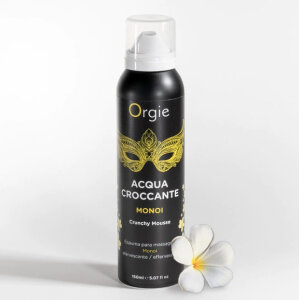 Шипуча зволожуюча пінка для масажу Orgie Acqua Croсcante з ароматом моної, 150 мл