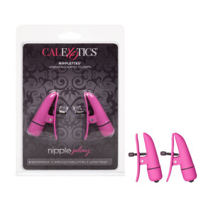 Затискачі на соски з вібрацією California Exotic Novelties, рожеві, 7 см