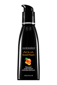 Їстівний лубрикант зі смаком персика Wicked Aqua Sweet Peach на водній основі, 120 мл
