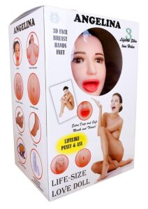 Лялька надувна Boss Series Angelina 3D зі вставкою з кібершкіри та вібро