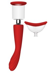 Подвійний вібратор з 2 вакуумними насадками Dream Toys RED REVOLUTION GEORGIA