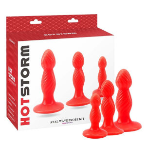 Набір анальних пробок Chisa HotStorm ANAL WAVE PROBE KIT, червоний
