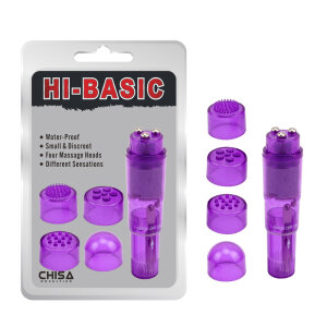 Вібратор кліторальний з насадками Chisa Hi-Basic, фіолетовий