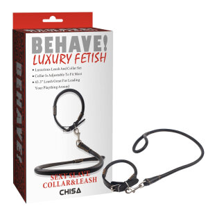 Нашийник і повідець Chisa Behave Luxury Fetish чорні