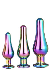 DT21873 набір анальних пробок конічної форми Dream Toys GLEAMING LOVE PLEASURE SET MULTICOLOUR