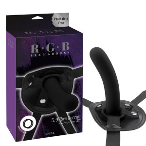Страпон на ременях зі шкірозамінника Chisa R.G.B Raw Recruit Strap-On з фалоімітатором, M