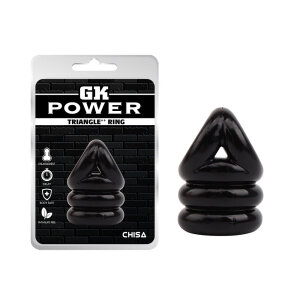Ерекційне кільце Chisa GK Power Triangle++ Ring з утяжкою на мошонку, чорне