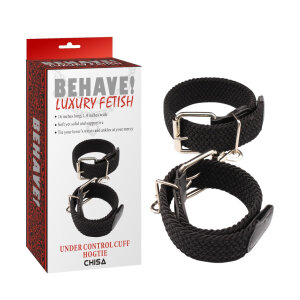 Наручники плетені Chisa Behave! Fetish, чорні