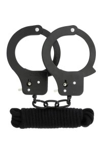 Набір наручники та бондаж Bondx Metal Cuffs & Love, чорний