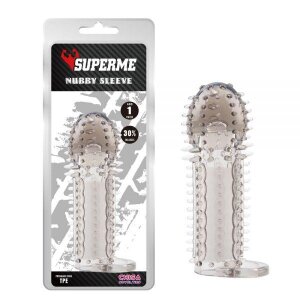 Насадка рельєфна Chisa SUPERME Nubby Sleeve з кільцем на мошонку, сіра