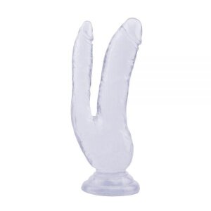 Фалоімітатор подвійний Chisa Hi-Rubber 8.0 Dildo, прозорий