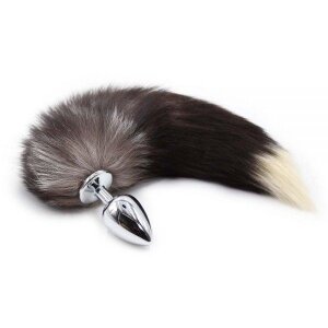 F61280 анальна пробка з хвостом Єнот, Raccoon Tail M