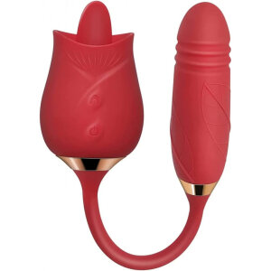 Вібратор подвійний з язичком для клітора та точки G Crazy Lick USB вагінальний анальний