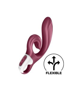 Вібратор-кролик Satisfyer Love Me Red, гнучкий, відросток з потрійним кінчиком
