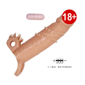 Насадка на пінис із вібрацією PRETTY LOVE PENIS SLEEVE CONNOR багаторазова 17 см