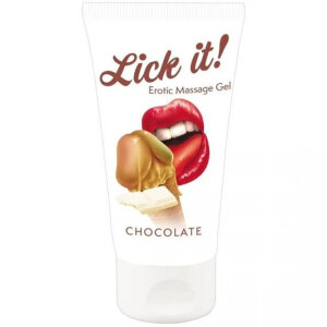 Веганський масажний гель на водяний лубрикант Lick-it White Chocolate 50 мл