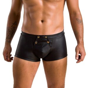 Чоловічі шкіряні боксери з клапаном Passion 050 SHORT PATRICK XXL/XXXL Black
