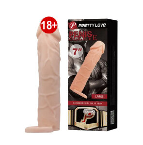 Насадка на пінис PRETTY LOVE — PENIS SLEEVE L з фіксацією за мошоку 17,5 см
