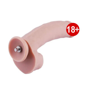 Силіконовий фалоімітатор для секс-машин Hismith 8.3″ Silicone Dildo, вигнутий, система KlicLok