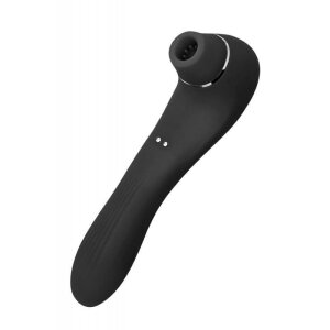 Вібратор і вакуумний кліторальний стимулятор Alive Midnight Quiver Black - секс-іграшка 2в1 SO3833