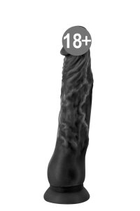 Фалоімітатор із присоскою Real Body — Real Justin Black, TPE, діаметр 4,2 см