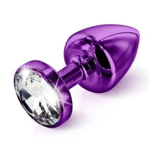 Анальна пробка Diogol ANNI round purple 35м, з кристалом Swarovsky D10553