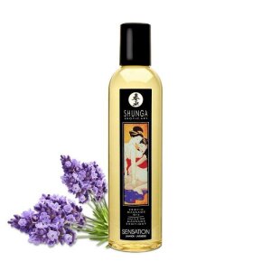 Масажна олія Shunga Sensation - Lavender (250 мл) натуральна зволожувальна