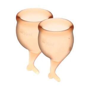 Набір менструальних чаш Satisfyer Feel Secure (orange), 15мл і 20мл, мішечок для зберігання SO3593