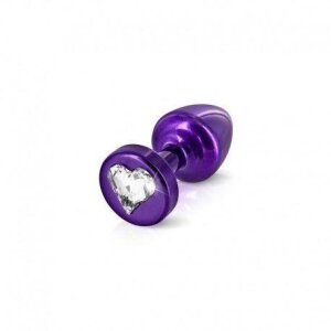 Анальна пробка Diogol Anni R Heart Purple: Кристал 30мм, з кристалом Swarovsky серце D81296