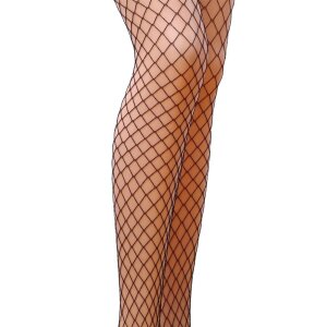 Колготки в сіточку без виділених трусиків Passion TI019 типу Кабаретка 3/4 (fishnet), nero