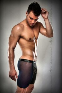 Прозорі чоловічі шорти Passion 026 SHORT black S/M