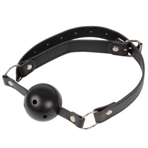 Клап в роті Mouth ball пластикова кулька з дірочками + регулюється за розміром голови Чорний кулька