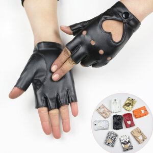 Шкіряні рукавички без пальців Love Glove із серцем жіночі для автомобілістів та у спортзал екошкіри Срібний