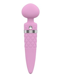 Вібромасажер 2в1 PILLOW TALK - Sultry Pink, класичний масажер і вібратор з ротацією, підігрів